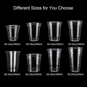 Gobelets en plastique jetables transparents pour boissons froides avec logo personnalisé, 8oz, 9oz, 10oz, 12oz, 20oz, 24oz, 16oz, pour la promotion - Product Image 3