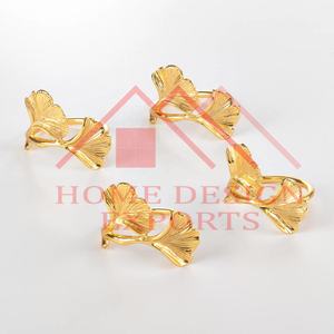 Servilletero de hoja de Ginkgo dorado de último diseño, centro de mesa de Metal decorativo para el hogar para sala de estar y cocina - Product Image 2
