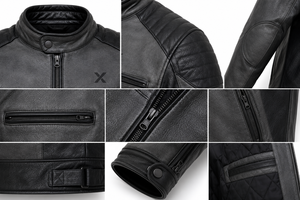 Chaqueta de Motocicleta de Cuero Térmico |   Estampado de Invierno |   Negro Carbón Marrón Verde |   Fabricante OEM ODM |   Diseño de Calidad Premium - Product Image 4