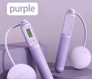 Cuerda de Saltar Electrónica Morada con Contador Digital, Longitud Ajustable de 2.5M, Cuerda de Saltar para Ejercicio en Casa, Unisex - Product Image 1