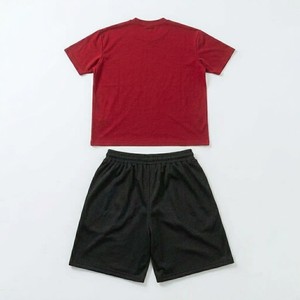 Men's Red Oversized T-Shirt and Black <b>Mesh</b> Shorts <b>Two</b> <b>Piece</b> <b>Set</b> Casual Summer Sportswear Breathable Regular Fit Gym Outfit - Product Image 5