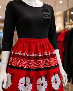 Tropical Embroidered Clothing Vintage Floral Skirt Cotton Everyday Wear Micronesian Island Pacific Style Micronesian Skirt - Product Image 2