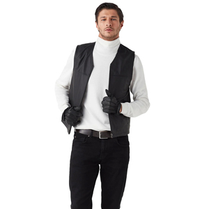 Chaleco de Cuero Vacuno Hecho a Medida, para Hombre, Corte Ajustado, Informal, de Invierno, Transpirable, de Alta Calidad, Hecho en Pakistán - Product Image 1