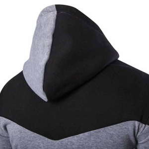Sudadera con capucha y media cremallera para hombre con paneles en contraste, manga larga, estilo urbano, top de moda de invierno para uso diario al aire libre - Product Image 4