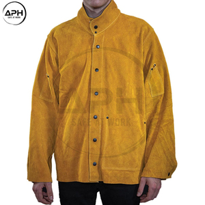 Vestes de travail en cuir véritable sur mesure, résistantes, à manches longues, avec poches, OEM ODM, étiquette privée - Product Image 2