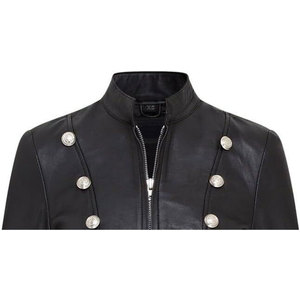 Manteau long gothique pour femme en similicuir 100 %, style punk, à capuche, fermeture éclair avant, élégant, mélange de matières, OEM ODM - Product Image 5