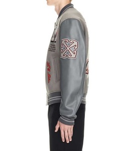 Chaqueta Universitaria Personalizada al por Mayor con Logotipo para Hombre, Mangas de Cuero, Resistente al Viento, Ecológica, Chaqueta de Béisbol Universitaria - Product Image 3