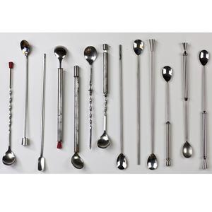 Cuillère à bar en or rose de luxe, motif en spirale, en acier inoxydable, cuillère à mélanger, manche long de 30 cm, agitateur de cocktail en forme de larme, accessoires de bar - Product Image 4