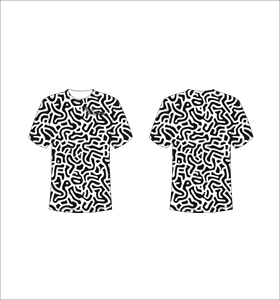 เสื้อยืดแขนสั้นแบบสั่งทำพิเศษ น้ำหนักเบา เหมาะสำหรับออกกำลังกาย ลายเส้นขยุกขยิกนามธรรมสีขาวดำ - Product Image 1