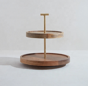 Elegant Premium Wooden Cake Display Stand Clear <b>Glass</b> Cover and Transparent <b>Dome</b> for Stylish Cake Presentation - Product Image 1