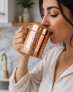 ILAHI's Classic Pure Copper Moscow Mule <b>Mug</b> Hammered Drinkware Handmade <b>Reusable</b> Copper Tankard Handle Bar Home Party - Product Image 1