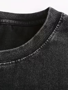 Ensemble T-shirt et short pour homme, style gothique, délavé à l'acide, col rond, 100% coton, imprimé, tenue décontractée d'été - Product Image 3