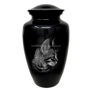 โกศใส่เถ้ากระดูกสำหรับแมวขี้เถ้าแมวสีดำมันวาวดีไซน์คลาสสิกสำหรับใส่เถ้ากระดูก - Product Image 1