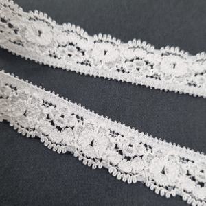 Tissu en dentelle florale 1,5 cm, bord festonné étroit, extensible, léger, couleur personnalisable, pour lingerie, vêtements pour bébés, couture - Product Image 6