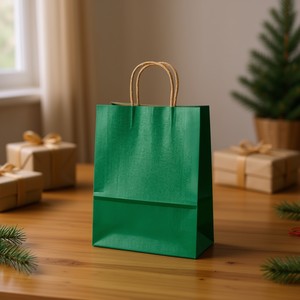 Sacchetto Regalo ILAN 25x12x33.5cm in Carta Verde per Regali - Product Image 2