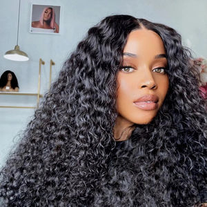 Extensiones de cabello humano de primera calidad al por mayor, pelo ondulado profundo, rizado, supersuave, que rebota, paquetes de pelo crudo vietnamita con encaje HD - Product Image 1