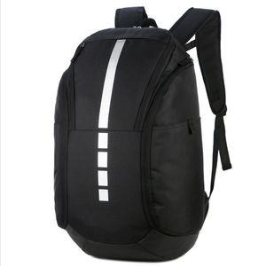 Sac à dos de sport en nylon noir, capacité 30-40L, avec bande réfléchissante pour activités de plein air - Product Image 1