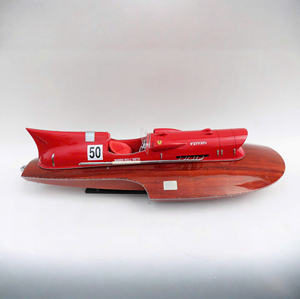 Modèle de bateau rapide italien en bois fait main FER.RA.RI HYDROPLANE avec finition polie et peinte, grande taille - Product Image 2