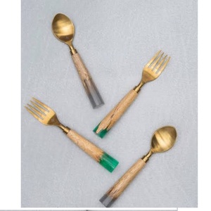 Top Quality Customized Cutlery <b>Set</b> With Resin for Kitchenware Catering Items <b>Flatware</b> <b>Set</b> Handmade Decorative Durable Cutlery - Product Image 4