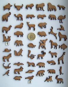 Juego de 20 animales de madera cortados con láser, juguete de madera para niños, aprendizaje de nombres de animales, nuevo y divertido juego. - Product Image 2