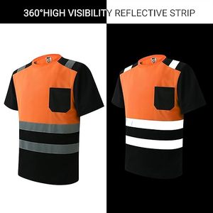 เสื้อเชิ้ตทำงานนิรภัยแบบมองเห็นได้ชัดเจนสำหรับผู้ชาย พิมพ์ลายโลโก้ตามสั่ง ผลิตจากโพลีเอสเตอร์ 100% ป้องกันรังสียูวี ป้องกันไฟฟ้าสถิตย์ กันน้ำ ได้รับการรับรองมาตรฐาน CE รับผลิตแบบ OEM - Product Image 4