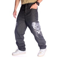 Jeans Amples Droits Imprimés Style Urbain pour Homme Personnalisés, Coupe Large Décontractée, Fabrication en Gros sur Mesure
