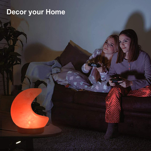 Lampe en sel rose de l'Himalaya naturel, forme demi-lune, lumière décorative en cristal, éclat chaud, décoration inspirée du Feng Shui, vente en gros - Product Image 6