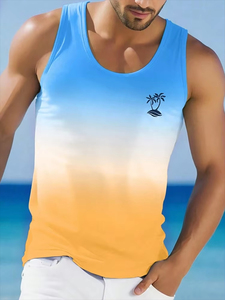 Professional Summer Daily Casual Men Tank Top Hawaiian Style Fish <b>Print</b> Men Tank Top <b>Seaside</b> Party Men Fash And Latest Design - Product Image 2
