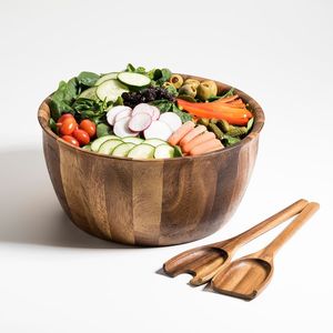 Juego de Tazones de Madera de Lujo Ecológicos y Económicos, Cucharas, Múltiples Tazones para Ensaladas, Fiestas, Bodas, Servir Comida - Product Image 5