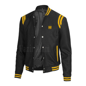 Chaqueta Letterman para Hombre con Mangas de Cuero Premium, Cuerpo de Lana y Ribete Tejido, Estilo Urbano Casual - Product Image 3