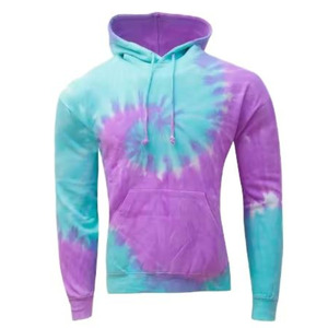 Sweat-shirt à capuche tie-dye élégant pour homme, confortable, à manches longues, avec tissu de qualité supérieure, poche kangourou avant et ourlet côtelé - Product Image 5