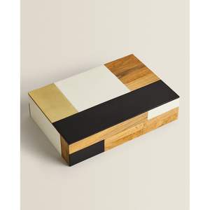 Boîte de rangement en bois et résine incrustée pour une organisation élégante et des cadeaux haut de gamme - Product Image 3