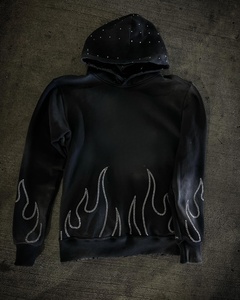 ACID WASH RHINESTONE <b>HOODIE</b> <b>500</b> <b>GSM</b> HEAVYWEIGHT FLEECE OVERSIZED CUSTOM OEM WHOLESALE MANUFACTURER SUPPLIER - Product Image 2