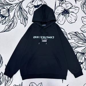 Felpe autunnali nere alla moda e alla moda Streetwear comode maglioni Pullover in puro <span class=keywords><strong>cotone</strong></span> per uomo e donna - Product Image 2