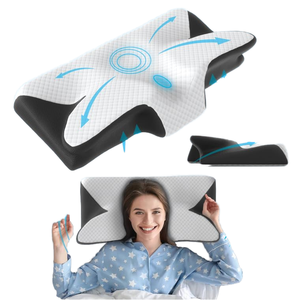 Almohada Ortopédica de Espuma Viscoelástica Sólida con Contorno Cervical Ergonómico Shenbr, Soporte para el Cuello Rectangular, para Dormir, BR-MP001, Económica - Product Image 2