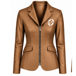Veste d'équitation Caramel pour femme, coupe ajustée, blazer d'équitation élégant, manteau de compétition équestre, vente en gros personnalisée, mode - Product Image 1