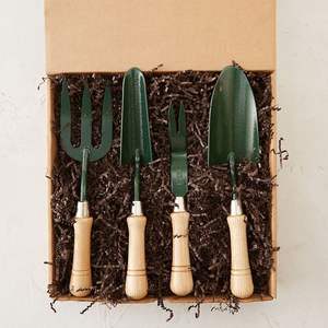 Juego de herramientas de jardín miniatura de alta resistencia con mango de madera, paleta y rastrillo para plantas de interior y exterior - Product Image 4