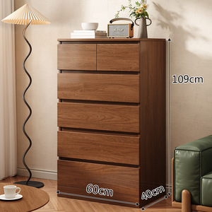 Armoire haute de luxe moderne, armoire de rangement en bois massif, commode à 6 tiroirs pour le rangement de la chambre à coucher, salon, appartement - Product Image 5