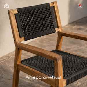 Silla de Cuerda de Madera de Teca Maciza Mustofa, Silla de Comedor Moderna para Patio y Jardín, Muebles de Jepara, Indonesia - Product Image 2