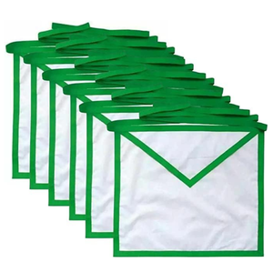Set of 12 Traditional <b>Masonic</b> Member Council Pin Badges Handcrafted Square Design with Green Ribbon Border Safety Pin Attachment - Product Image 1