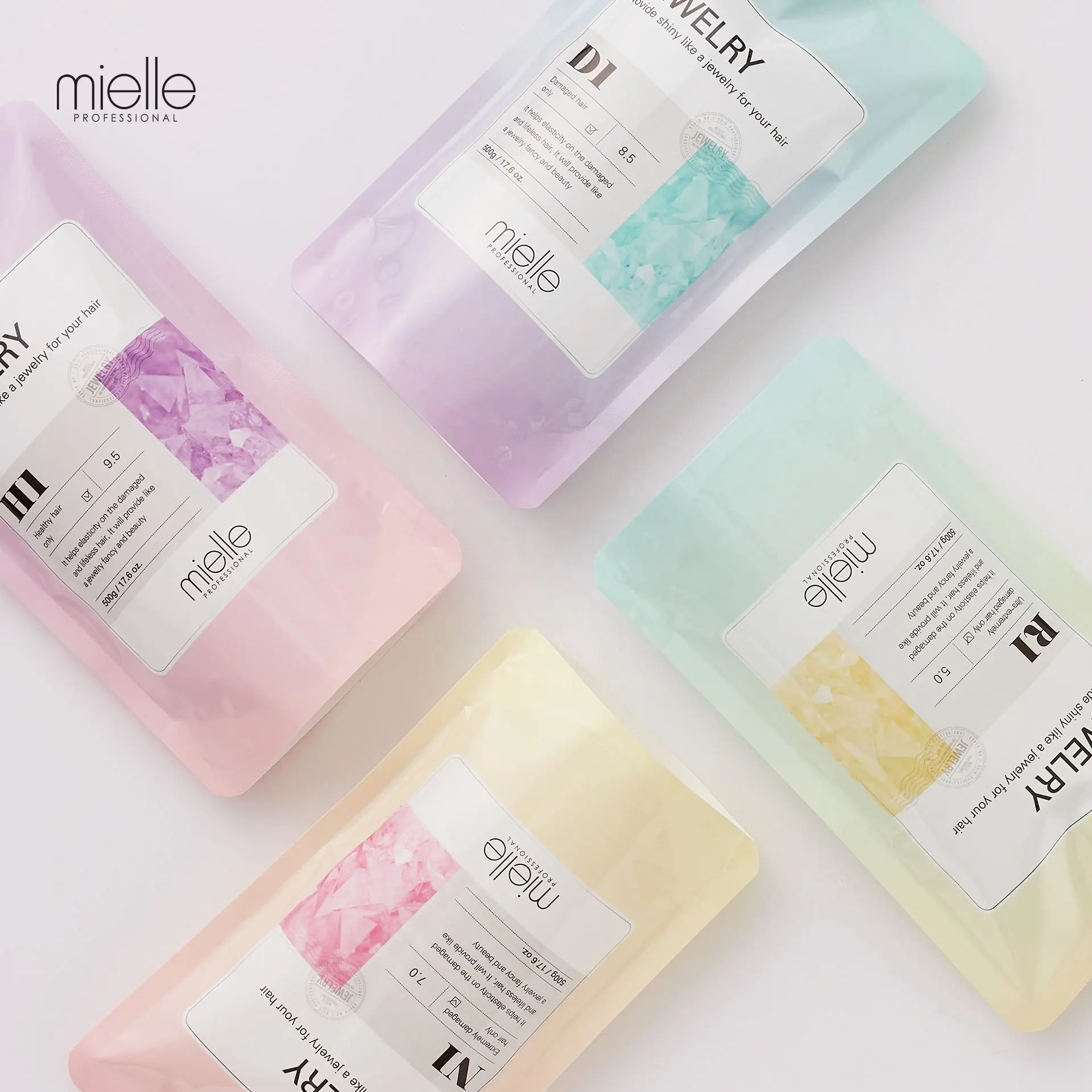 Mielle Professional-韓国人気ジュエリーパーマライン (ローション1-H、D、N、R) (ローション2-P、B) -素早く長持ち