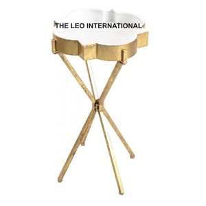 <b>High</b> Standard Durable Metal <b>Side</b> <b>Table</b> Golden Shade Unique Leaf Design Aluminum Casted Attractive Furniture - Product Image 6