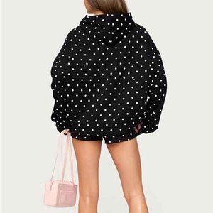 Ensemble décontracté pour femmes, sweat-shirt à capuche uni et short, coupe ample, tenue en deux pièces, style streetwear, printemps-été, 100% coton - Product Image 3