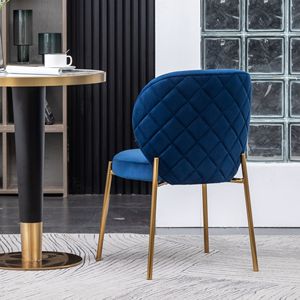 Sedia da Pranzo Contemporanea Amoa in Velluto Blu - Product Image 6