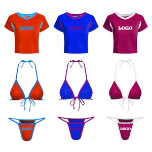 Traje de Baño Sexy para Mujer, Bikini de Dos Piezas Sublimado, Venta al por Mayor, Bikinis Triangulares Micro Sexys, Último Modelo de Traje de Baño de Cuatro Piezas para Mujer - Product Image 6