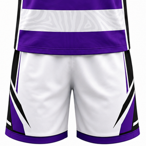 Ensemble Maillot et Short de Volleyball Sublimé Violet et Blanc Sans Manches – Tenue de Sport pour Équipe, Vêtements de Match Athlétique, Compétition - Product Image 6
