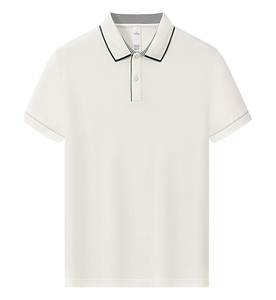 Polo de Punto para Hombre, Manga Corta, Color Sólido, Ropa Casual, Negro, Blanco - Product Image 4