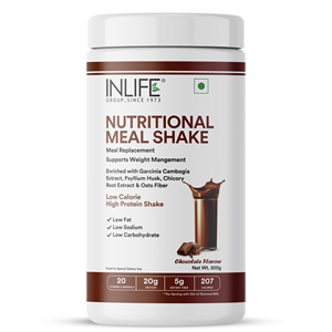 Poudre de remplacement de repas saveur chocolat pour hommes et femmes, mélange protéiné avec ingrédients à base de plantes - Product Image 1