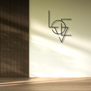 Arte Metálico para Pared con Temática de Amor |   Letrero de Arte Lineal Minimalista Moderno |   Decoración de Pared Metálica Geométrica para Parejas - Product Image 2