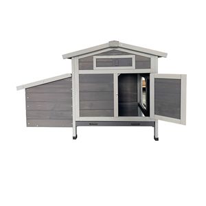 Pollaio in legno grigio usato per esterni con accesso facilitato tramite porta laterale anteriore, vassoio estraibile, nido e tetto in asfalto - Product Image 5